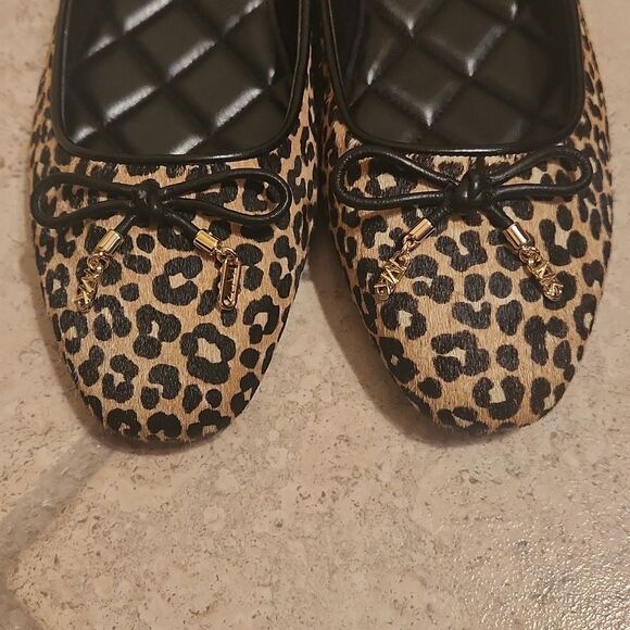 Michael Kors "Nori" Leopard-Print Calf Hair & Leather Ballet Flats Size 9.5 - Picture 3 of 10